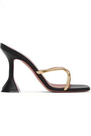 Amina Muaddi Henson Cross Slipper Heeled Sandals