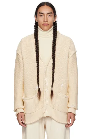 R13 Beige Rolled Edge Cardigan