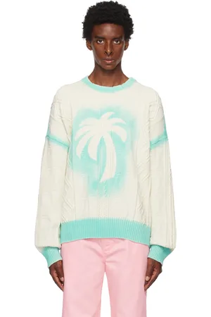 Palm Angels Off-White Sprayed Palm Sweater