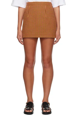 Marni Orange Check Miniskirt