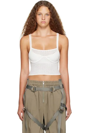 DION LEE White Serpent Tank Top