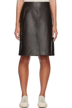 STUDIO NICHOLSON Brown Tumba Leather Miniskirt