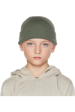 Rick Owens Kids Green Rib Knit Beanie