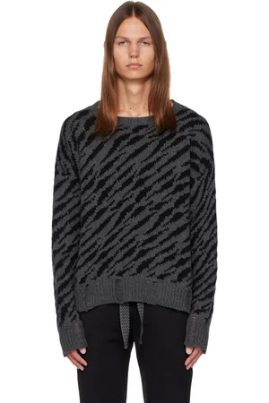 Rhude Black & Gray Zebra Sweater