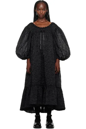 Simone Rocha Black Beaded Midi Dress