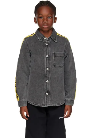 OFF-WHITE Kids Gray Industrial Denim Shirt
