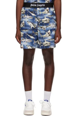 Palm Angels Blue Sharks Shorts