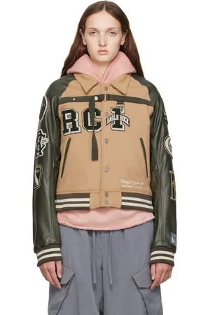 Reese Cooper Khaki Two Steps Forward Varsity Jacket