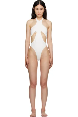 MUGLER White Cutout Swimsuit