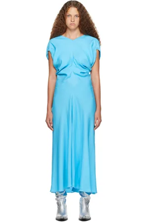 MERYLL ROGGE Blue Cap Sleeve Maxi Dress