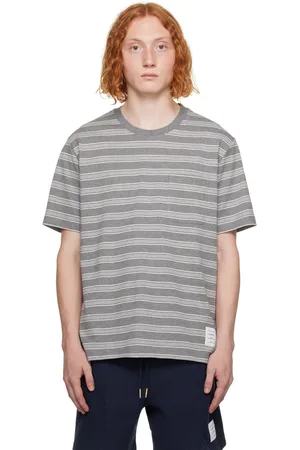 Thom Browne Gray Striped T-Shirt