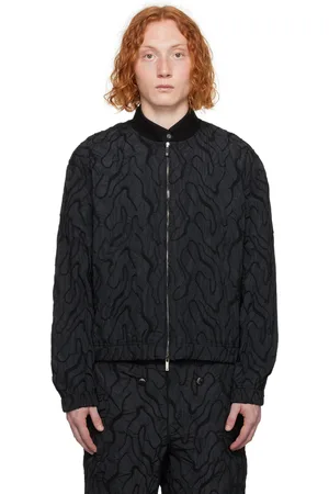 Emporio Armani Black Embroidered Bomber Jacket