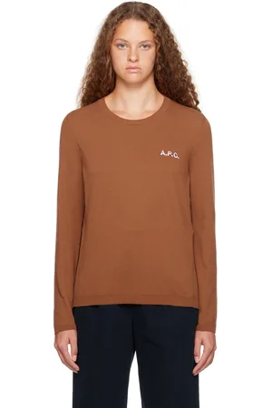 A.P.C. Tan Embroidered Sweater