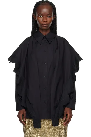 Simone Rocha Black Pointed Collar Shirt