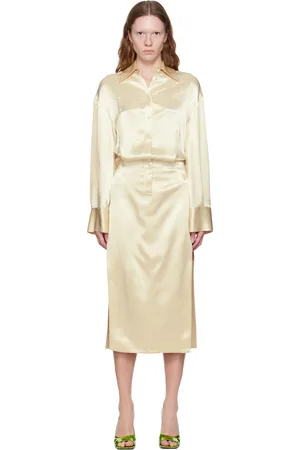 The Attico Beige Charla Midi Dress