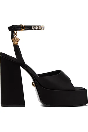 VERSACE Black Medusa Heeled Sandals