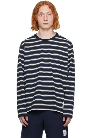 Thom Browne Navy Striped Long Sleeve T-Shirt