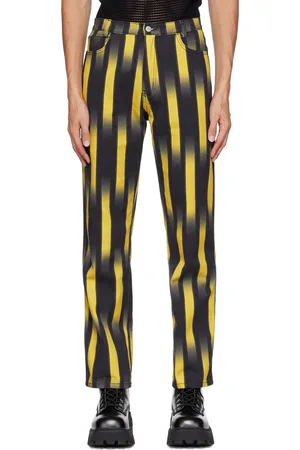 Double Rainbouu Black & Yellow Party Jeans