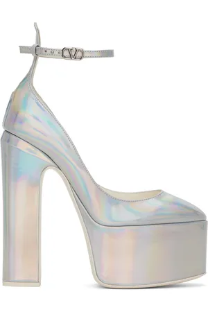 VALENTINO GARAVANI Silver Tan-Go Platform Heels