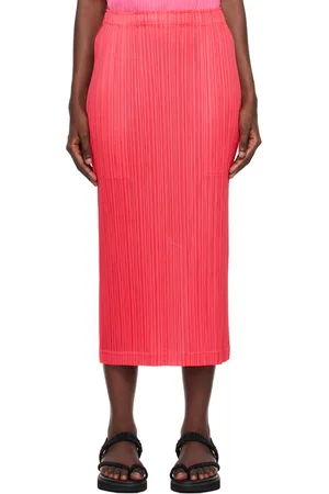 PLEATS PLEASE ISSEY MIYAKE Pink Thicker Midi Skirt