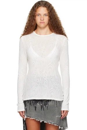 OUR LEGACY White Jacquard Long Sleeve T-Shirt