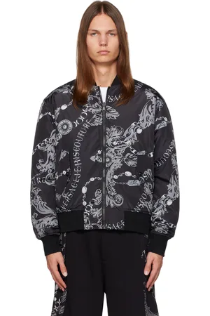 Barocco Puffer Jacket Black | Versace US