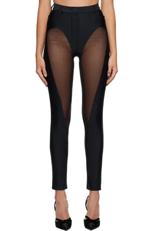 MUGLER Black Cutout Leggings