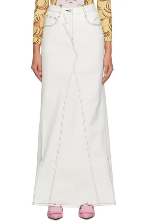 pushBUTTON Vented Denim Maxi Skirt