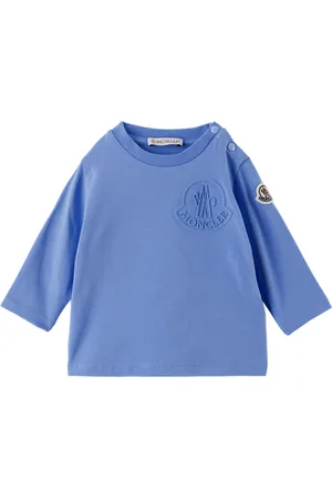Moncler Baby Blue Embossed Long Sleeve T-Shirt