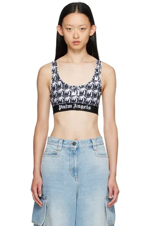 Palm Angels Black Graphic Sport Bra