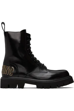 Moschino Black Combat Boots