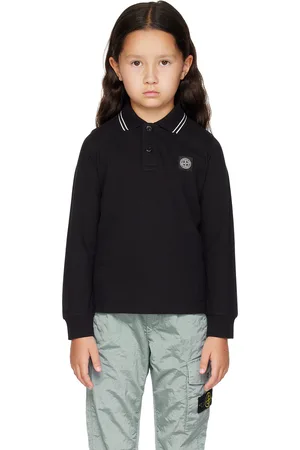 Stone Island Kids Black Two-Button Polo