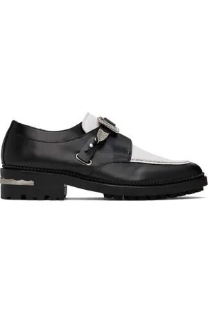 TOGA VIRILIS SSENSE Exclusive Black & White Hard Leather Monkstraps