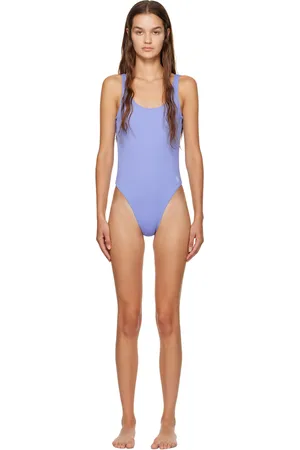 Blue Suspender One-Piece Swimsuit