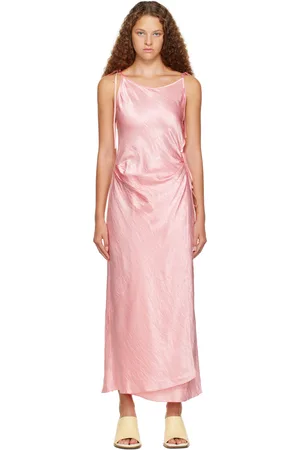 Acne Studios Pink Wrap Maxi Dress