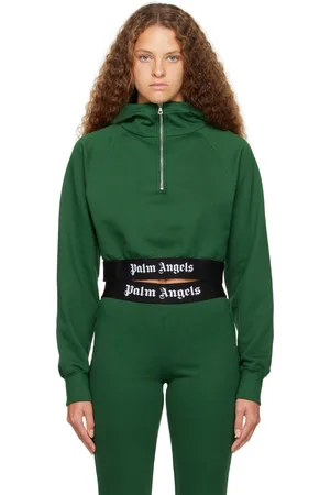Palm Angels Green Zip Hoodie