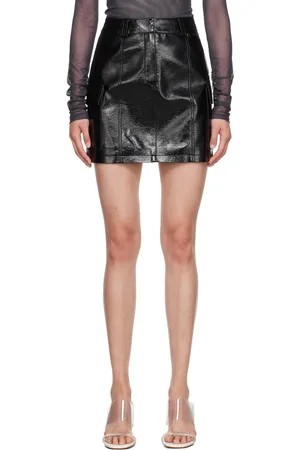 LVIR Crinkled Faux-Leather Miniskirt