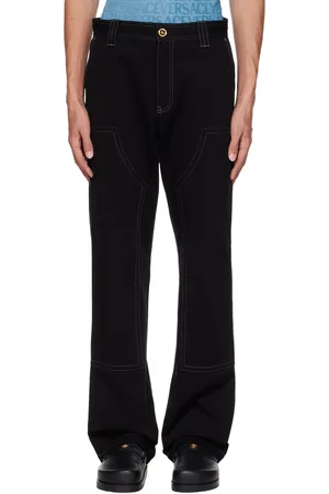 VERSACE Black Wide-Leg Trousers