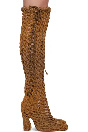 Isa Boulder Orange Spiral Cable Boots