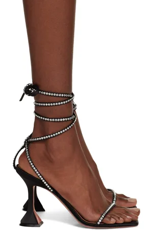 Amina Muaddi Vita Crystal Heeled Sandals
