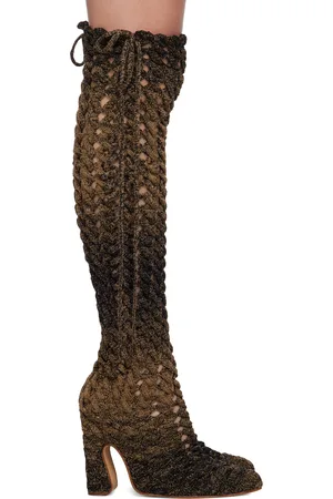 Isa Boulder Brown & Black SSENSE Exclusive Spiral Cable Boots