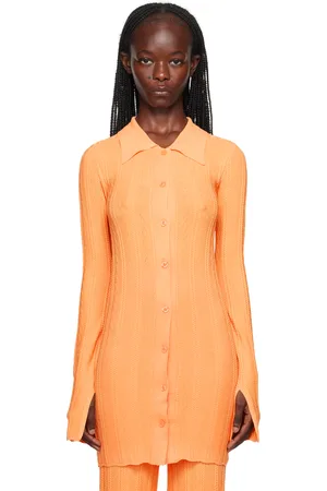 REMAIN Birger Christensen Orange Buttoned Cardigan