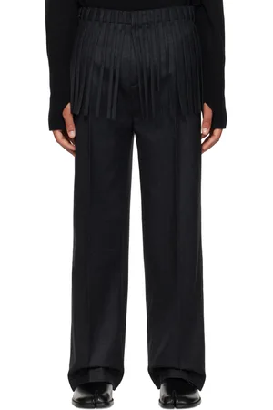 T/SEHNE Gray Fringed Trousers