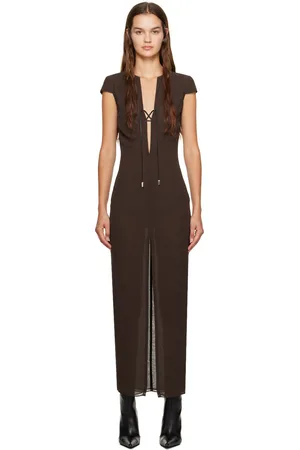16Arlington Brown Seer Maxi Dress