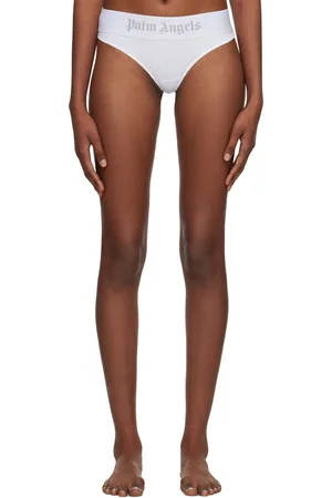 Palm Angels White Jacquard Thong