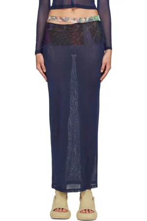 ECKHAUS LATTA Navy Prom Maxi Skirt