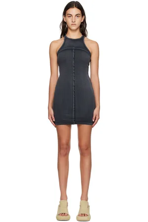 ECKHAUS LATTA Gray Lapped Minidress
