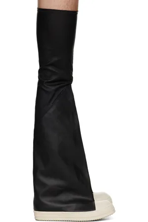 Rick Owens Black Flared Thigh High Sneakers