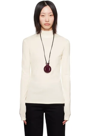 LEMAIRE Off-White Rib Long Sleeve Turtleneck