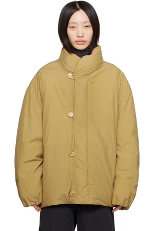 BARROW embossed monogram puffer jacket, Yellow